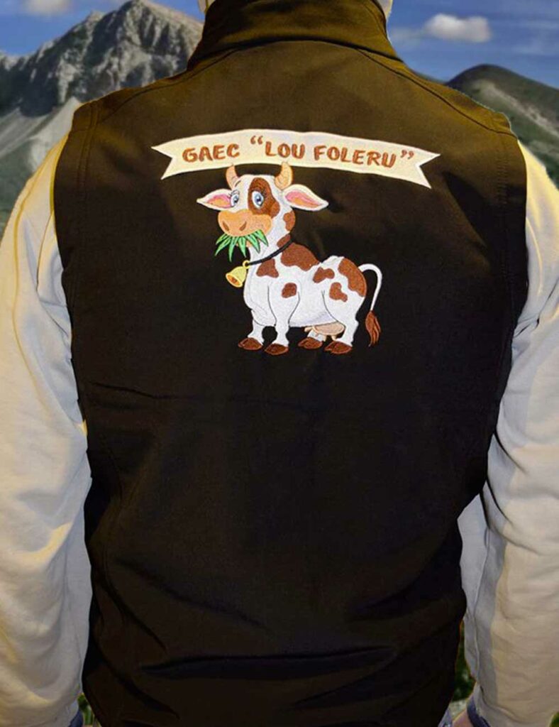 Création illustration et logo pour marquage softshell 74