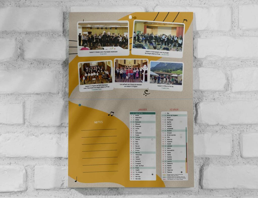 Création de calendriers A4 type pompiers