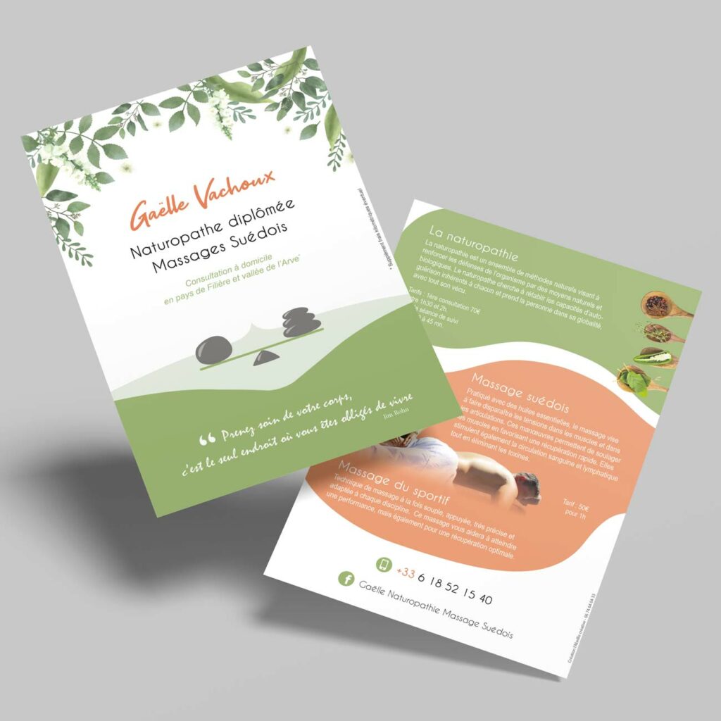 Création flyer et carte de visite thérapeute 74
