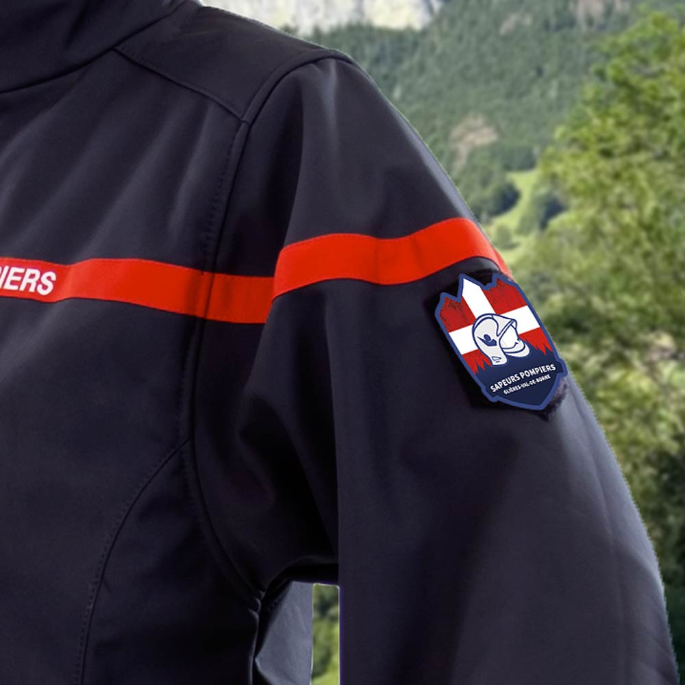 Création du logo Amicale des Sapeurs-Pompiers de Glières-Val-de-Borne et impression d'écussons en polyester